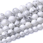 90pcs 4mm AAA Natural Stone Beads White Howlite Turquoises Round Loose Beads for Jewelry Making DIY Bracelet (White Howlite Turquoises, 4mm)