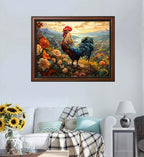 Leczany Cross Stitch Stamped Kit for Adults or Kids - Colorful Rooster | DIY Embroidery Starter Patterns Craft Kit Needlepoint for Beginner | 11CT, 3 Strands | 17.3x13 inches
