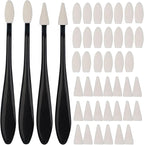 44 Pcs Blending Stumps & Sponge Wipers Set for Artists - 4 Handles + 40 Replaceable Sponge Tips - Charcoal, Graphite, Pastel Blenders for Sketching, Shading & Correcting Drawings (Black)