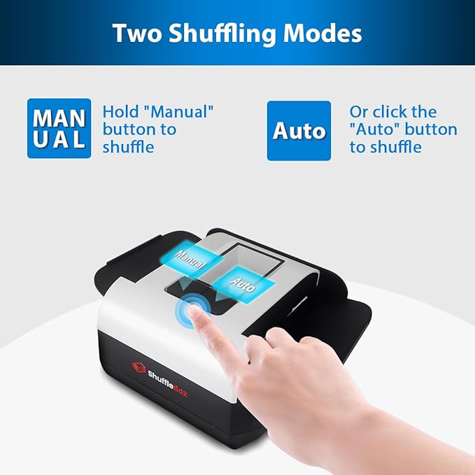 S1 Automatic Card Shuffler with 2000mAh Rechargeable Built-in Battery, 2 Deck Ultra Quiet Shuffling Machine