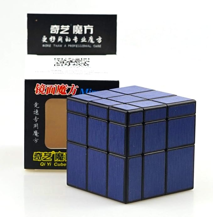 TANCH QIYI Mirror Speed Cube 3x3 Dysmorphism Magic Cube Puzzle Toy Blue