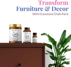 GRANOTONE Chalk Paint for Furniture | Matt-Finish Water-Based Acrylic Paint for Wood, Walls, Metal, Glass, Paper, Fabric Canvas | Maximum Coverage Chalk Paint for Kids & Adults, 500 Ml (NUT BROWN)