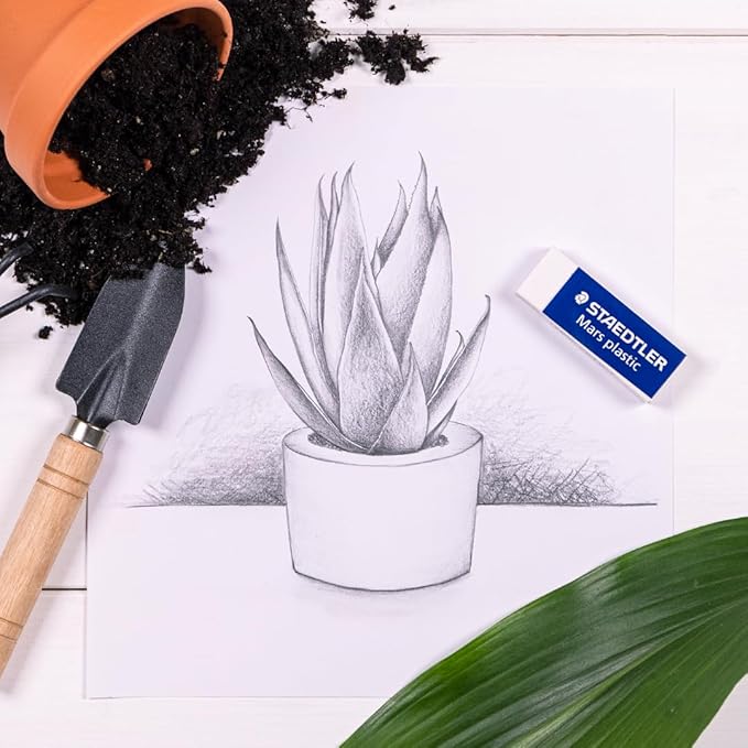 STAEDTLER Mars Plastic Vinyl Erasers (2-Pack), White Erasers for Clean & Precise Results - Latex-Free, Minimal Crumbling, Made in Germany
