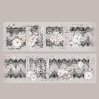 3pcs Vintage Lace Tape Cutout Art Lace Black White Stickers Roll Sticker PET Reusable Exquisite Lace Floral Flowers Pattern Tape for DIY Scrapbook Album Journal Photo Frames Decor