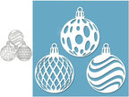 Mvchifay Cutting Dies for Card Making Metal Die-Cuts Scrapbooking Tool Hollow Frame DIY Craft Punch Template Embossing for Paper Album Decor(3 Christmas Balls-12x12cm)