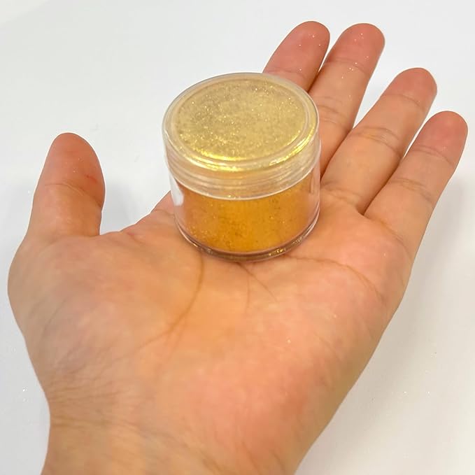 Premium Diamond Mica Powder Pigment- for Epoxy, Resin, Soap, Paint, Woodworking, Acrylic Pouring, Bath Bombs, Fishing Lures - DIY Arts and Crafts Additive (Glaring Golden)
