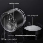 SATINIOR 12 Pack 4 oz Plastic Container Jars with Lids Round Clear Travel Cosmetic Container Slime Jars for Toiletries, Lotion, Cream, Ointments, Makeup, Rhinestone, Samples, Kitchen Storage(Black)
