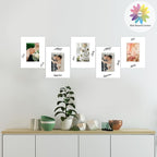 MBC Mat Board Center, 5 Pack 8.5X11 for 5X7 White Picture Mats Frame Mattes, Bevel Cut, Acid Free, 4-Ply Thickness