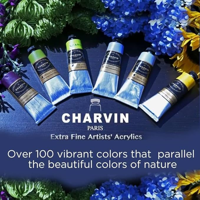 Charvin Extra Fine Professional Acrylic Paint - Cardinal Red, 150ml Tube, Triple-Milled, Lightfast Pigments, Open Stock Artist Acrylic Paints in Nature-Inspired Hues