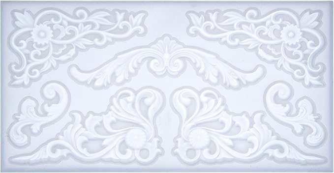 Art Molds for Polyclay Air Dry Clay Plaster Epoxy Resin Fondant Cake Decor Rococo Embellishment