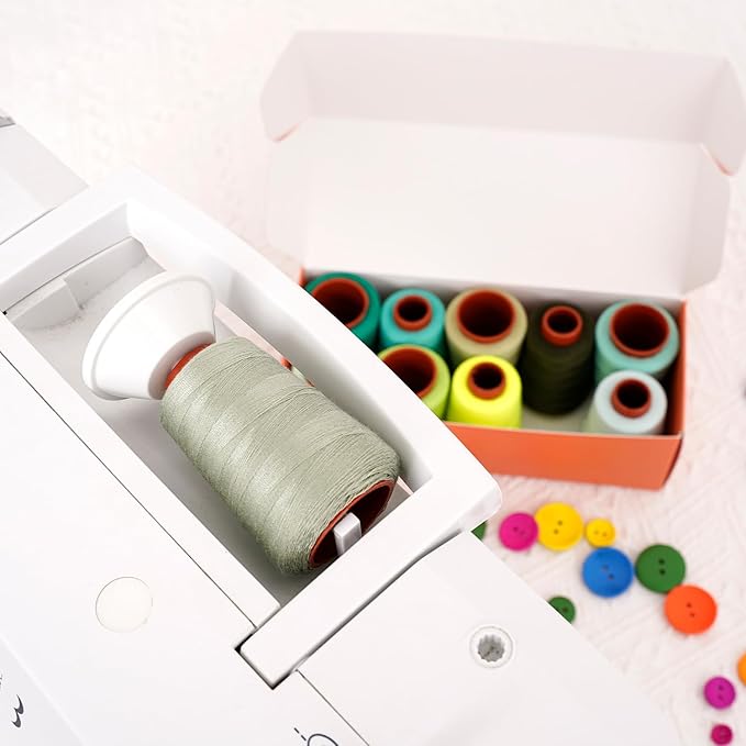 10 Pcs Sewing Thread, All Purpose Sewing Thread, 10 Spools Assorted Colors Each 800 Yards of Polyester Threads for Sewing Machine, Hand Stitching, Quilting, Serger (Green Color System)