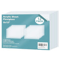 Egofine Plexiglass Sheets Acrylic Sheets 12 Pack of 8x12’’ 0.04 Thick Clear Plastic Cast Transparent Plexi Glass for Crafting Projects, Replacement Picture Frame Glass, DIY Display, Easy to Cut