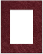 8x10 Mat Bevel Cut for 5.5x8.5 Photos - Acid Free Dark Red Suede Precut Matboard - For Pictures, Photos, Framing - 4-ply Thickness