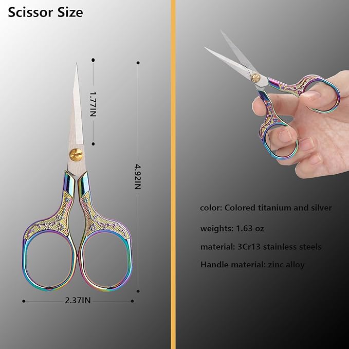 Small Sewing Scissors Sharp Embroidery Crochet Scissors, 2 Piece crochet accessories Yarn fabric scissors for Needlework Arts & Crafts DIY Tools