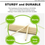HOPELF 25PCS Wooden Dowel Rods - 25x3/8" Bamboo Sticks - Crafts, Assortment, DIY