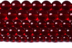 Smooth Garnet Red Glass Crystal Round Loose BeadsFor Jewelry Making DIY Bracelet Necklace Accessories 8mm 51pcs 15" Strand (Garnet Red Glass, 8mm)