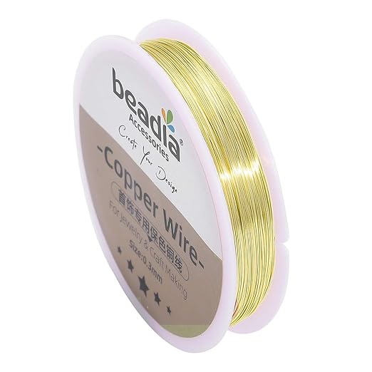 Gold Copper Wire 0.3mm Bead Cord for Bracelet Necklace Charm Beading Jewelry Making 54yard