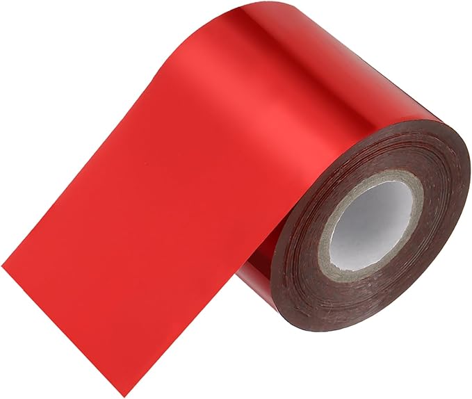 PATIKIL 2"x400Ft Hot Stamping Foil Paper, Heat Transfer Hot Stamping Paper Foil Roll for Leather DIY Logo Decor Craft Gift Package Scrapbook Card, Red
