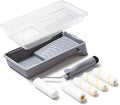 Voomey Small Paint Roller, Mini Paint Roller Kit 4 Inch, Microfiber Paint Rollers, Foam Paint Roller, Paint Roller Covers, Paint Tray with Liner, Mini Rollers for Painting