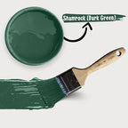 Chalky Chicks All-in-One Chalk Paint for Furniture or Cabinet - 8 Fl Oz - Matte Finish Shamrock (Dark Green) for Metal, Wood Furniture Paint - No Sanding All-in-One for Home Decor & Crafts, USA Made
