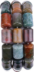 Natural Indian Agate Cylinder Stone Loose Semi Gemstone Beads for Jewelry Making 10mmx14mm 38cm