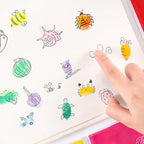 GTLZLZ Large Ink Pad for Rubber Stamps, 5" x 4" Washable Craft Stamp Pad for Kids, Fingerprint Ink Pad for Paper, Scrapbooking, Wood Fabric (Pink)