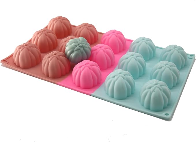 X-Haibei Fall Persimmon Fruit Silicone Mold - 15 Cavity for Soap, Cake, Chocolate, Jello, Resin - Realistic Detailed Design, Food Grade Flexible Bakeware Pan - 2.5oz per Cell