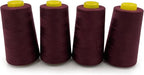 Tortoise 4 Cones of 3000 Yards Each Spool Thread for All Purpose, Serger, Overlock, Quilting, Sewing Machine - 40S/2 Purplish-Red