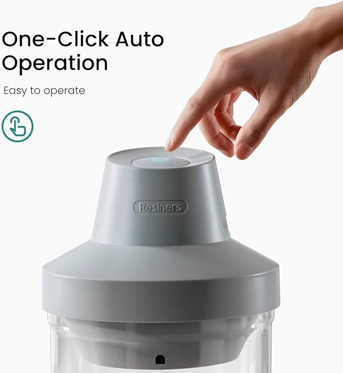 Resiners Resin Bubble Remover, 10 Min Remove Bubbles, 95kPa Vacuum Degassing Chamber, Compact Airless Lite Machine for Epoxy Molds Casting,UV Resin,Silicone,Jewelry Making (Patented)
