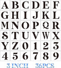 3 inch Letter Stencils for Painting On Wood,36pcs Stencils Letter Alphabet Number Stencil Templates for Wood Wall Door Porch