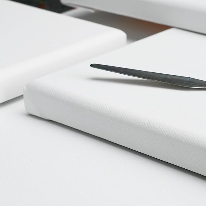 PHOENIX 8x10 Inch 4 Pack Artist Canvas - Small Stretched Canvases for Painting - 3/4 Inch Profile, 100% Cotton 11 Oz. Gesso Primed White Blank Professional Canvas Oil & Acrylic Paints