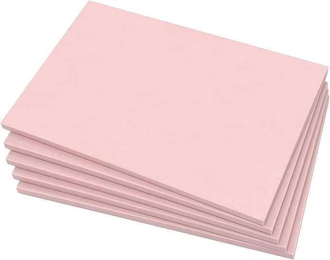 5 Pack 8"x6" Pale Pink Rubber Stamp Carving Blocks Pink Rubber Carving Blocks Linoleum Block for Stamp Maker Printmaking Supplies