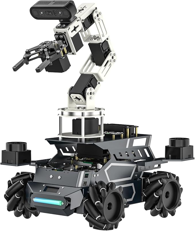 Yahboom ROS2 Robot Kit with Jetson Orin NX 16GB Super Large AI Model with 6DOF Robotic Arm AI Voice Interaction Module Supports 3D AI Vision App Control
