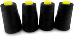 Tortoise 4 Cones of 3000 Yards Each Spool Thread for All Purpose, Serger, Overlock, Quilting, Sewing Machine - 40S/2 Black 100% Polyester