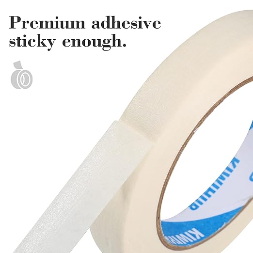 White Painters Tape,1 inch x 60 Yards x 10 Rolls (600 Yards Total) - Medium Adhesive White Masking Tape for Painting,Labeling,DIY Crafting,Decoration and School Projects