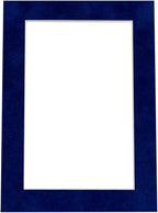 Pack of 25 Acid Free 11x14 Mats Bevel Cut for 8.5x11 Photos - Brooke Blue Suede Precut Matboards With Backing Boards and Clear Photo Mat Bags For Pictures, Photos, Framing - 4-ply Thickness
