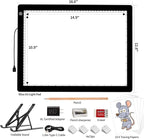 A3 LED Light Box for Tracing, elice Artist Drawing Lightbox Light Table Light Pad Light Copy Board, Up to 8000 Lux Super Bright Lightpad for Cricut Weeding Vinyl, Diamond Painting, Sketching (Black)