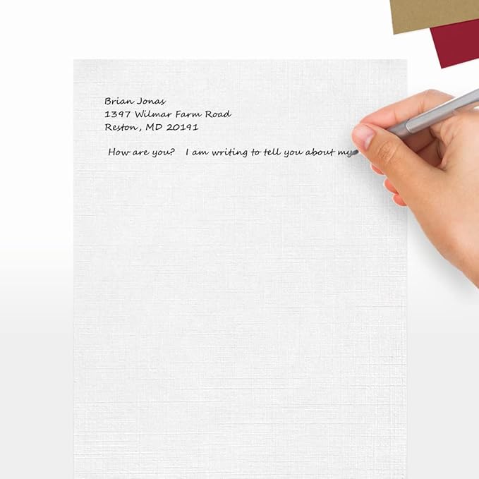LUXPaper 8.5" x 11" Paper | Letter Size | White Linen | 24lb. (60lb. Text) | 500 Qty