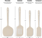 New DI ORO Silicone Turner Spatula Set - Kitchen Spatulas for Nonstick Cookware - Cooking Utensils for Flipping Eggs & Pancakes - 600°F Heat-Resistant BPA Free Turners - Dishwasher Safe (4pc, Clay)