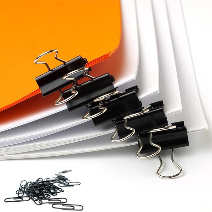 300Pcs Paper Clips and Binder Clips Set, Assorted Sizes, Paper Clips, Binder Clips, Rubber Bands for Office, Home, School, Document Organizing