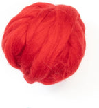 Colored Natural Wool roving, 8 OZ. Best Wool for Needle Felting, Wet Felting, handcrafts and Spinning. (Red)