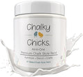 Chalky Chicks All-in-One Chalk Paint for Furniture or Cabinet - 8 Fl Oz - Matte Finish Aged Burlap White for Metal, Wood Furniture Paint - No Sanding All-in-One for Home Decor & Crafts, USA Made