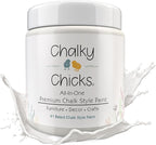 Chalky Chicks All-in-One Chalk Paint for Furniture or Cabinet - 8 Fl Oz - Matte Finish Aged Burlap White for Metal, Wood Furniture Paint - No Sanding All-in-One for Home Decor & Crafts, USA Made