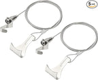 uxcell 5Pcs Picture Hanging Wire Kit, 1.5 m x 1.5 mm Heavy Duty Picture Hangers Adjustable Wire Rope with S-Hooks and Loop, Load 35kg/77.1 lbs for Hanging Mirrors Light Lamp Artwork