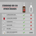 STARBOND Light Brown Medium CA Glue (Premium Cyanoacrylate Super Glue) Crack Filler 150 CPS Viscosity, for Woodworking, Woodturning, Carpentry, Guitar, 2oz