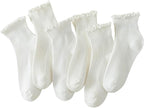 Hstyle 6 Pairs of Ruffle Socks Women, Cute Ruffle Ankle Socks