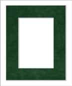 8x10 Mat Bevel Cut for 5.5x8.5 Photos - Acid Free Green Suede Precut Matboard - For Pictures, Photos, Framing - 4-ply Thickness