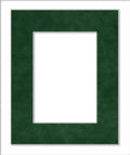 8x10 Mat Bevel Cut for 5.5x8.5 Photos - Acid Free Green Suede Precut Matboard With Backing Board and Crystal Clear, Self Seal Photo Mat Bag - For Pictures, Photos, Framing - 4-ply Thickness