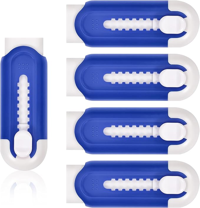 Pencil Erasers, Retractable Erasers for Pencils - Blue White, Pack of 5