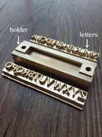 26 Interchangeable Alphabet & Number Mold Set with T-Slot Holder | Custom Brass Engraving Tools for Leather, Wood, Hot Foil Machines | DIY Symbol Dies, Stamping Imprint Templates (Set D)